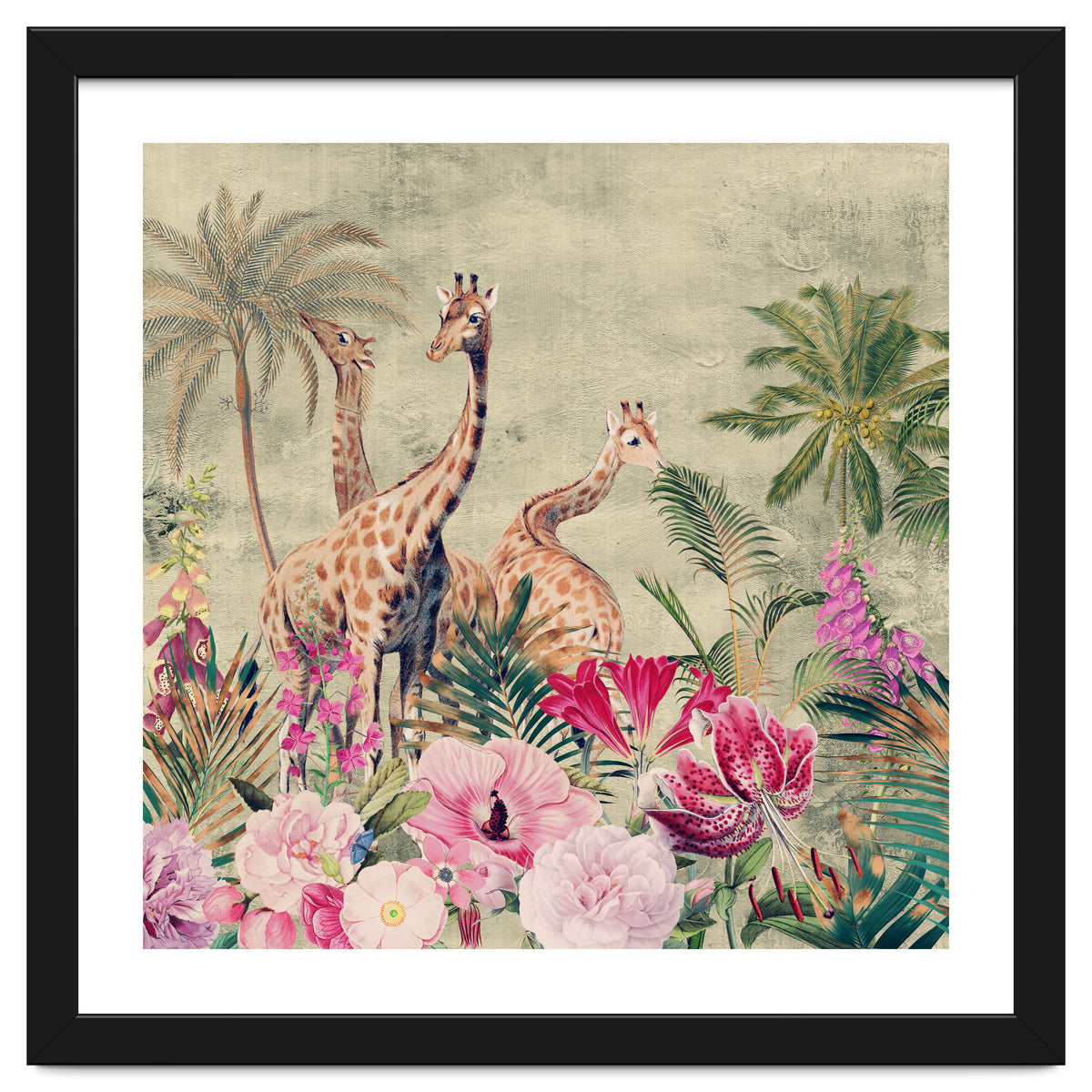 Exotic Vintage African Flower Safari