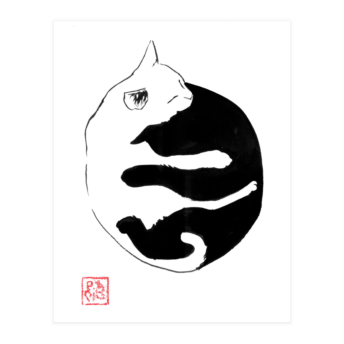 Ying yang Cat (Print Only)