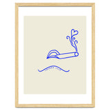 Smoked Love, Line Art Drawing Sketch, Minimalism Doodle Woman Cigarette Cigar Smoke, Eclectic Bohemian Framed thumbnail