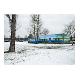 Colorful barn in the snowy ground landscape (Print Only) thumbnail