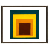JOSEF ALBERS - HOMAGE TO THE SQUARE DARK GREEN YELLOW ORANGE BROWN thumbnail