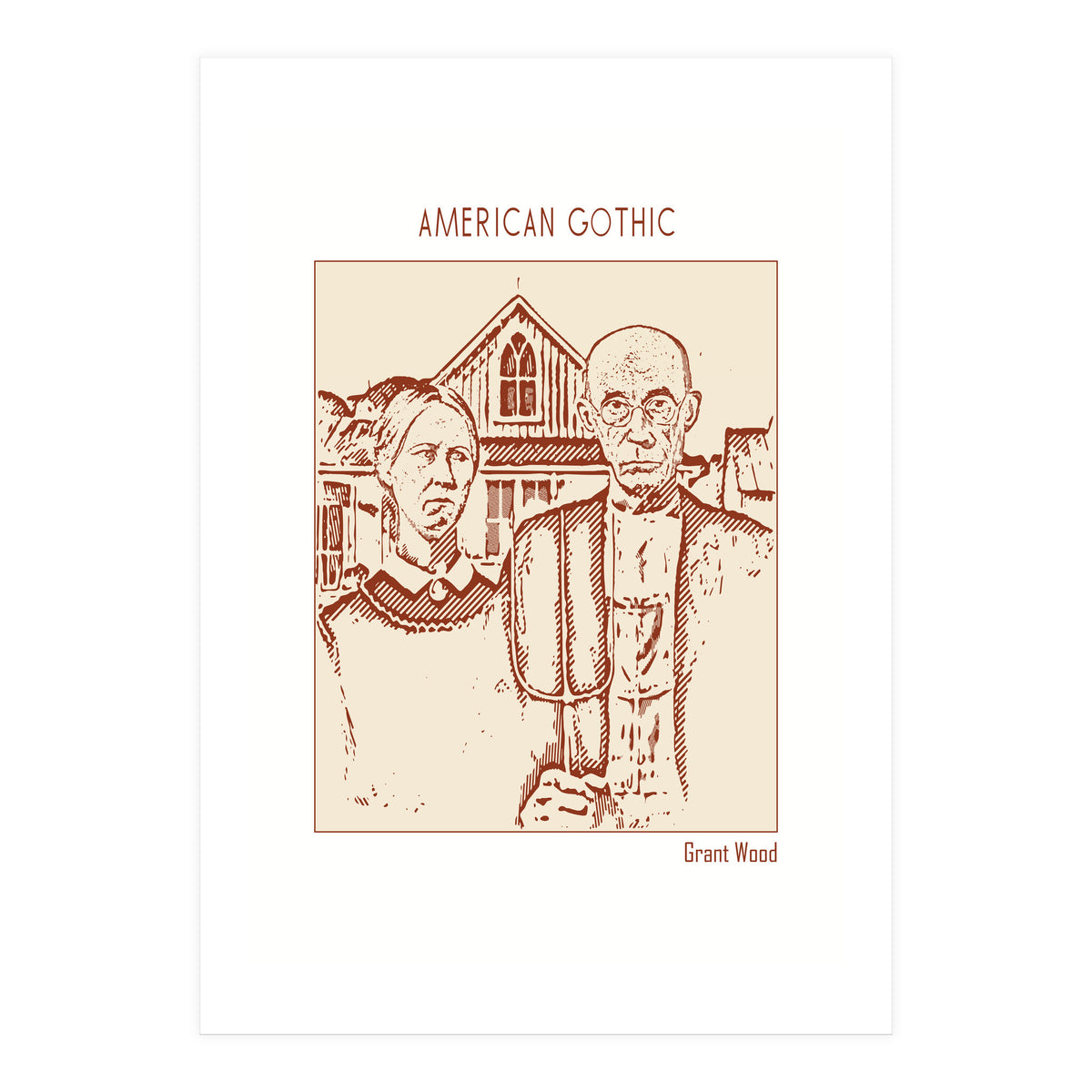 American Gothic – Grant Wood (Print Only)