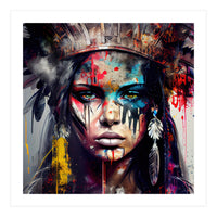 Powerful American Native Warrior Woman #5 (Print Only)