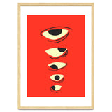Abstract Eyes on Red Background thumbnail