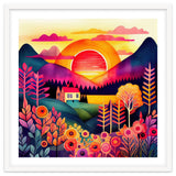 Folk Sunset Over Mountain Lake thumbnail