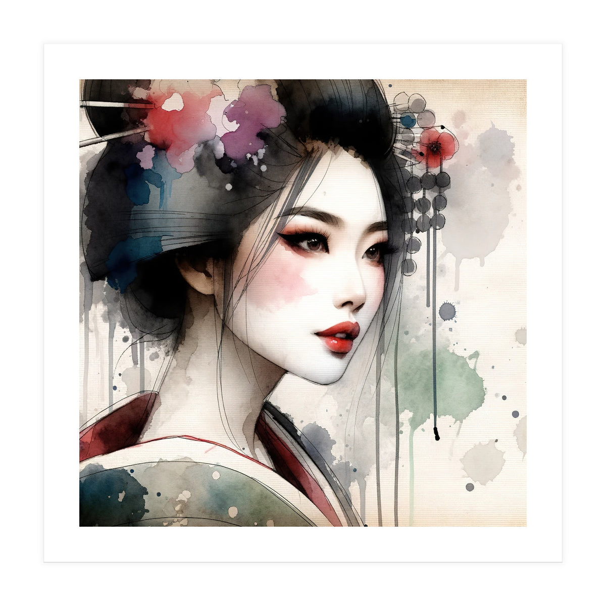 Soft Bloom Modern Geisha (Print Only)