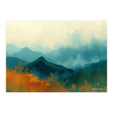 Long Title Misty Blue Mountain Range Landscape (Print Only) thumbnail
