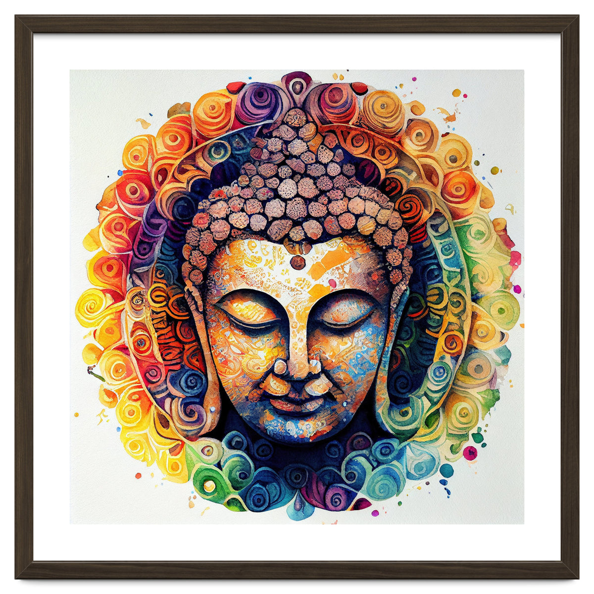 Rainbow Mandala Buddha Portrait