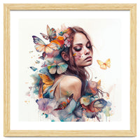 Butterfly Muse Watercolor Portrait