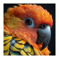 Close Up Of A Sun Conure Parrot's Head (Print Only)