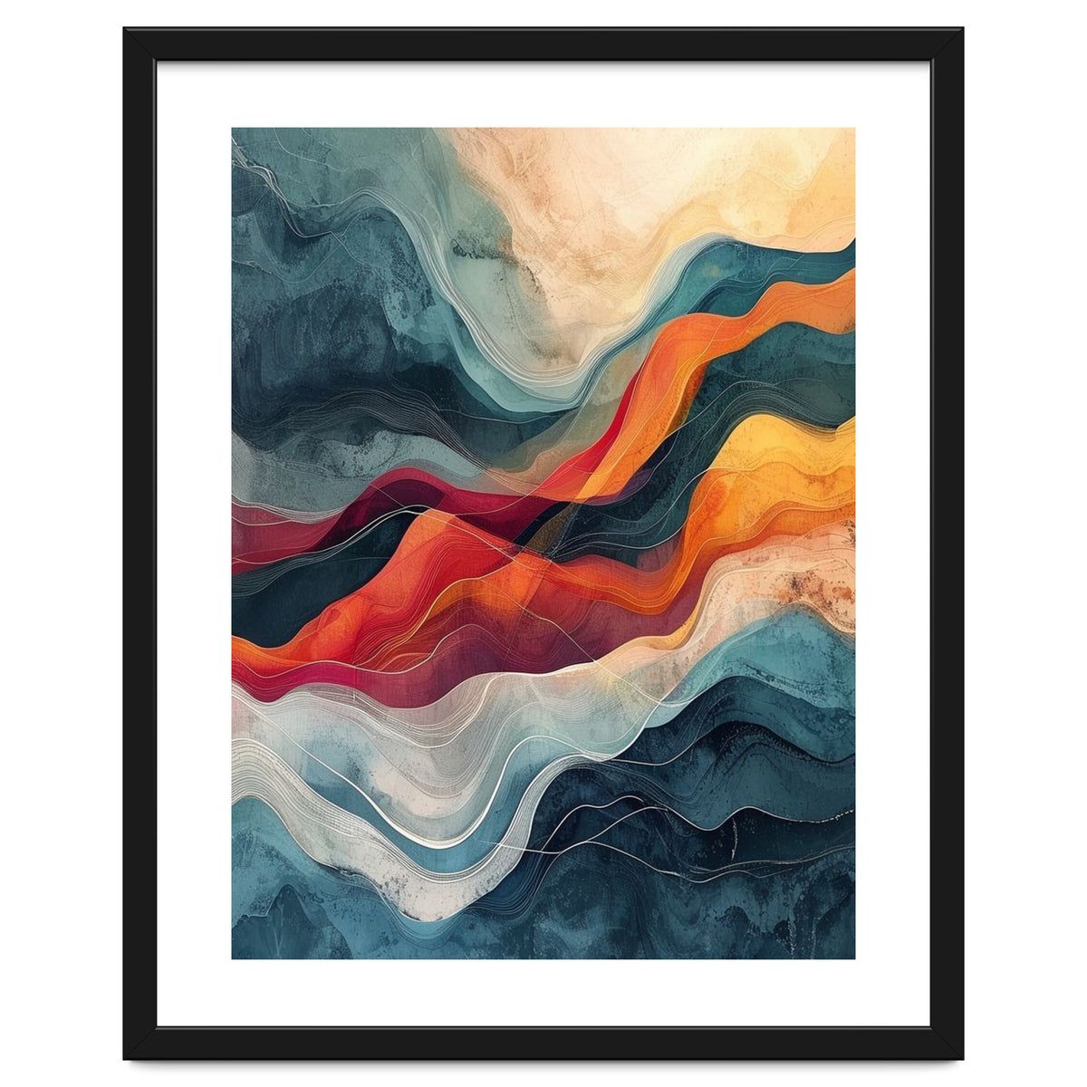 Abstract Flowing Mountain Landscape