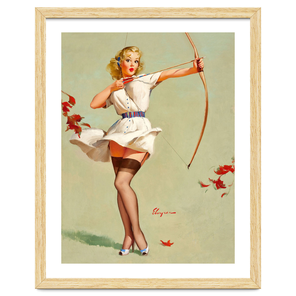 Pinup Sexy Girl Playing A Cupid