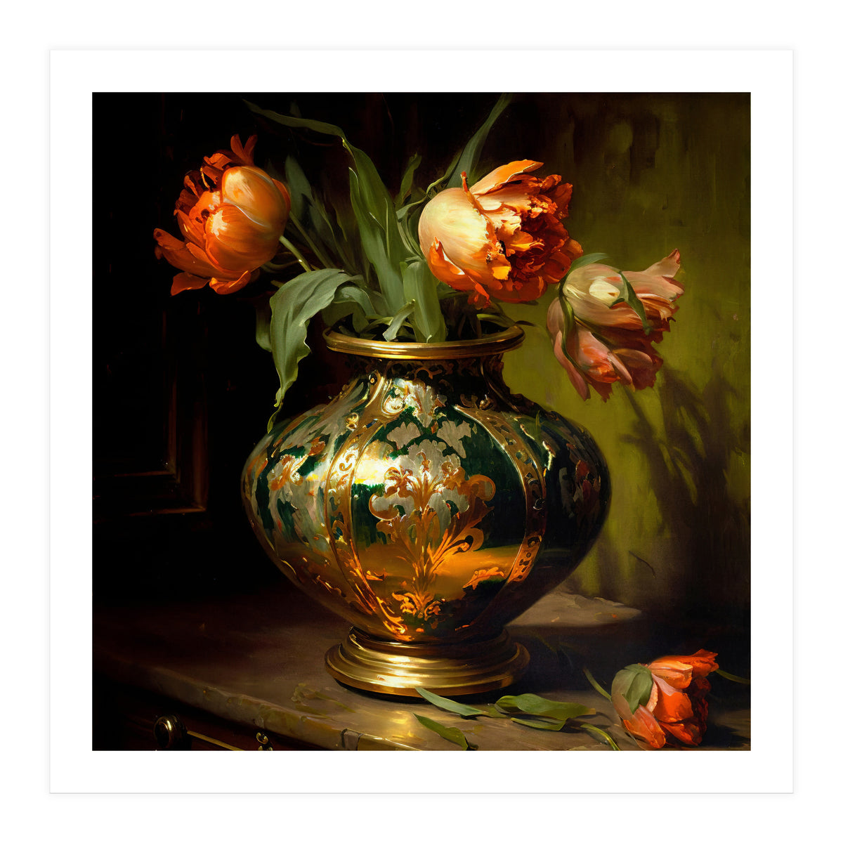 Orange Parrot Tulips (Print Only)
