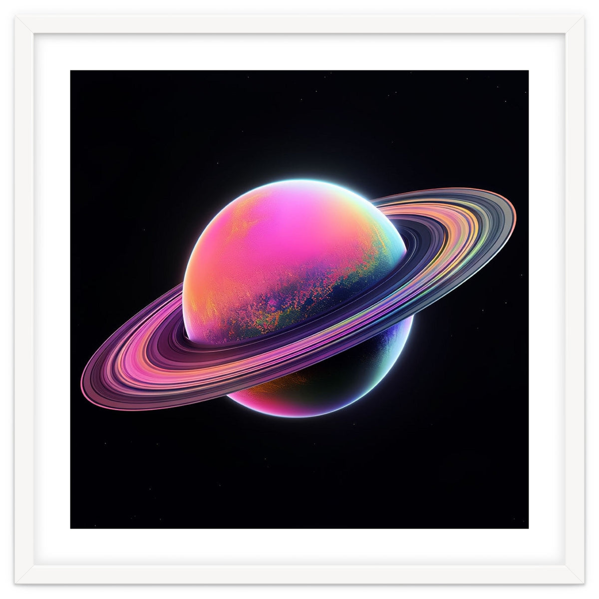 Neon Nebula Planet: Surreal Cosmic Illustration