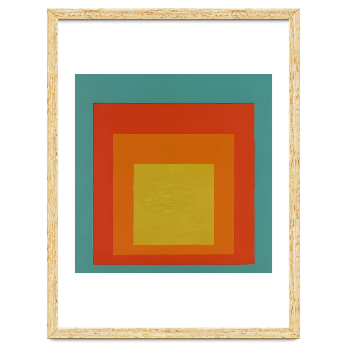 JOSEF ALBERS - HOMAGE TO THE SQUARE GREEN RED YELLOW ORANGE