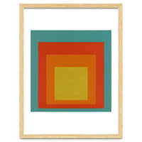 JOSEF ALBERS - HOMAGE TO THE SQUARE GREEN RED YELLOW ORANGE