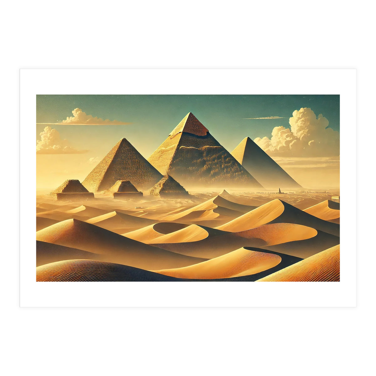Vintage Egypt, Pyramids Of Giza Poster (Print Only)