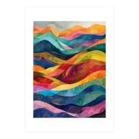 Vibrant Abstract Ribbon Landscape Art (Print Only)