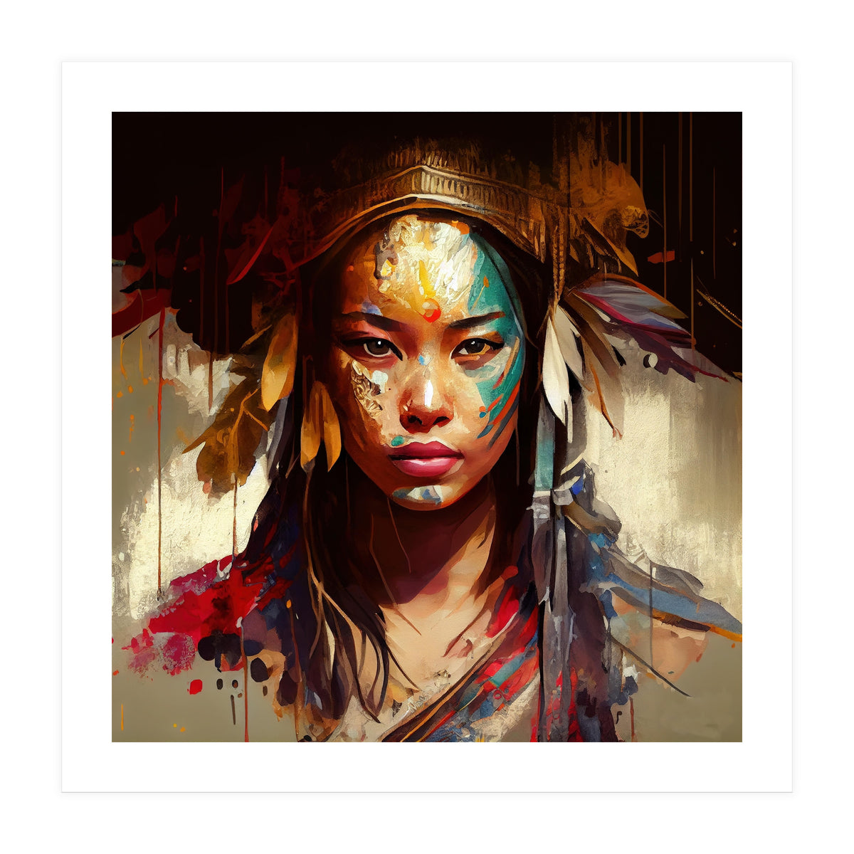 Powerful Asian Warrior Woman #3 (Print Only)