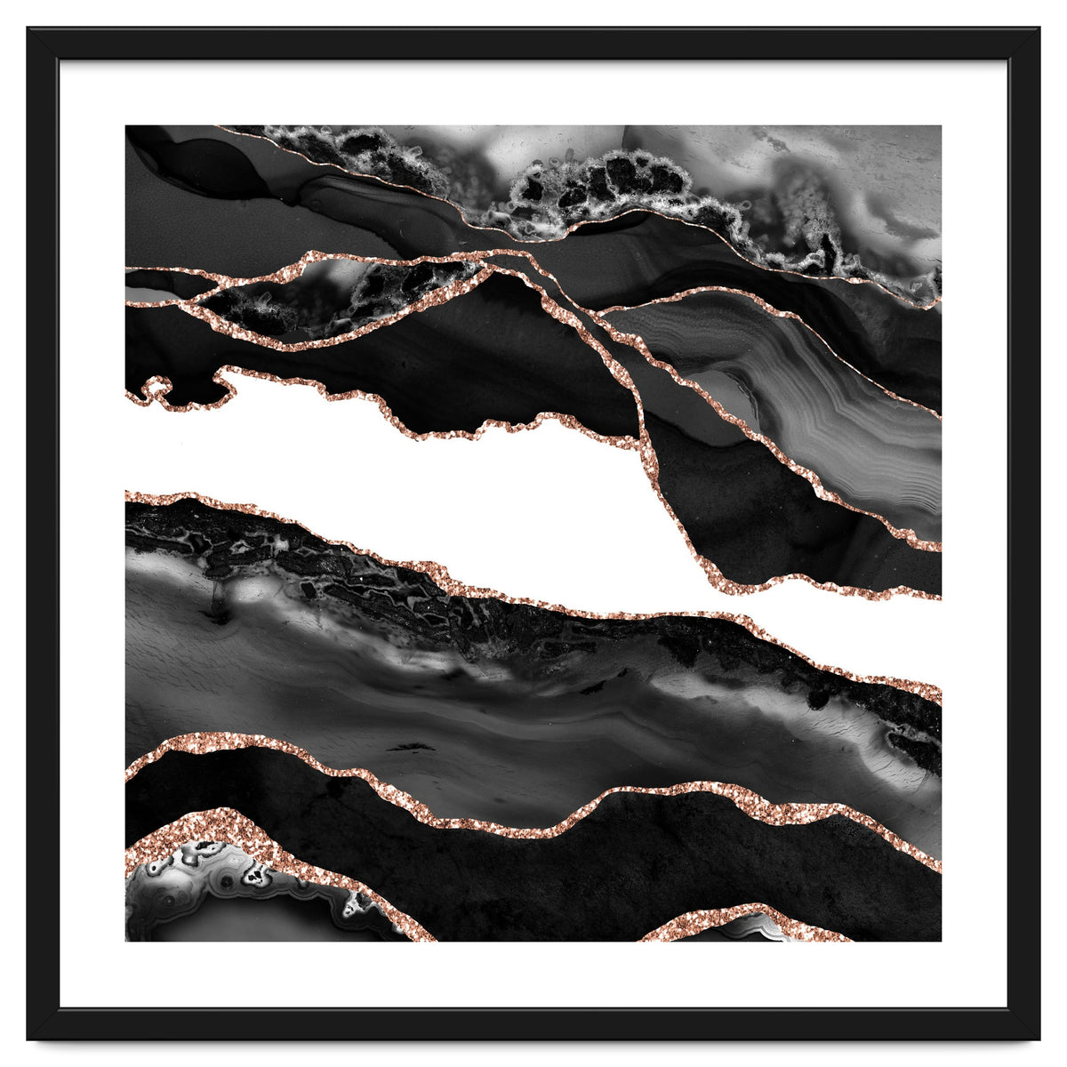 Black & Rose Gold Agate Texture 06