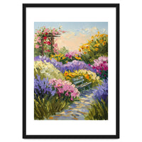 Serene Summer Garden Path Oil Painting
