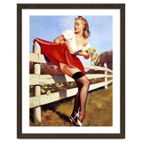 Pinup Girl Stacked On The Farm Fance thumbnail