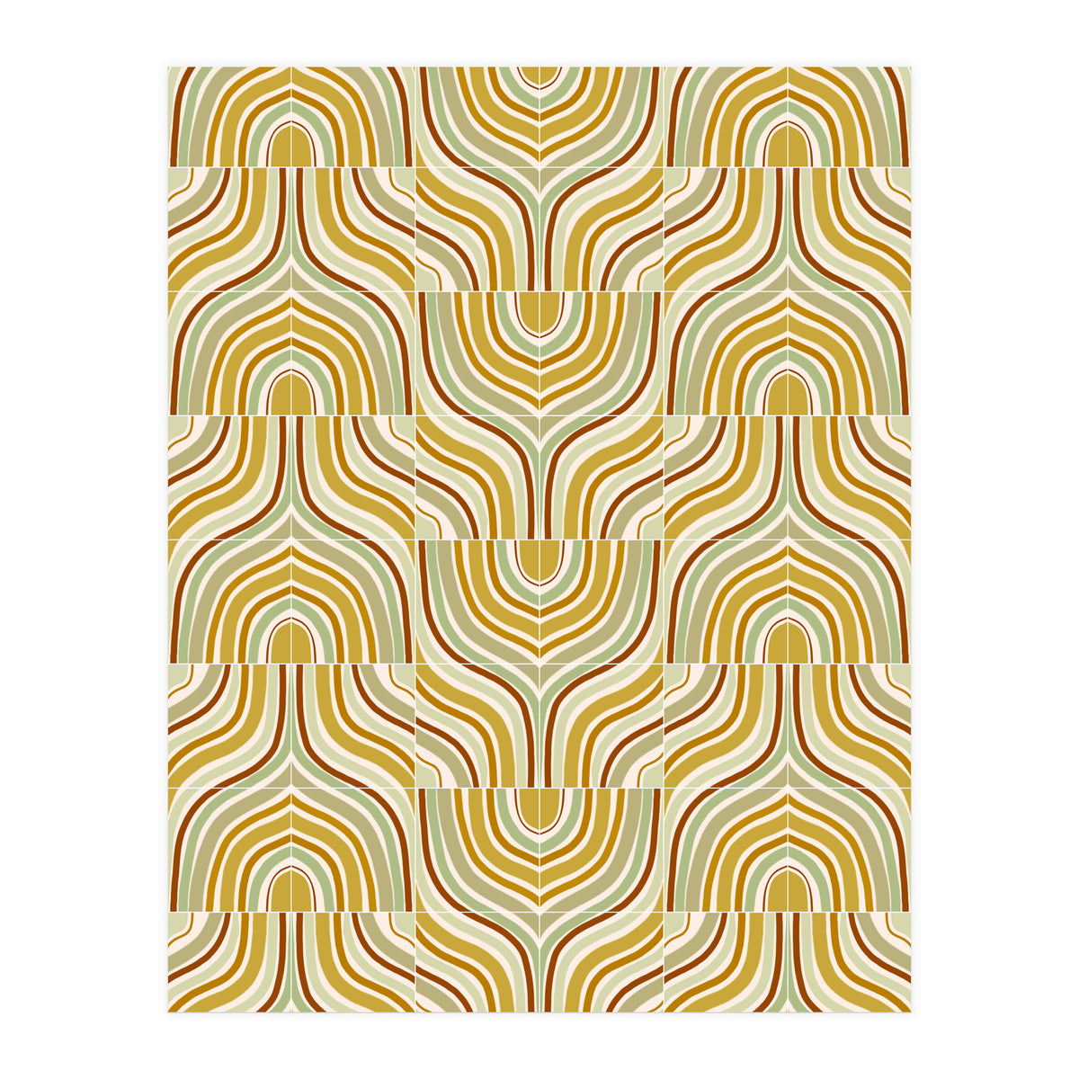 Ochre Marbled Tiles (Print Only)