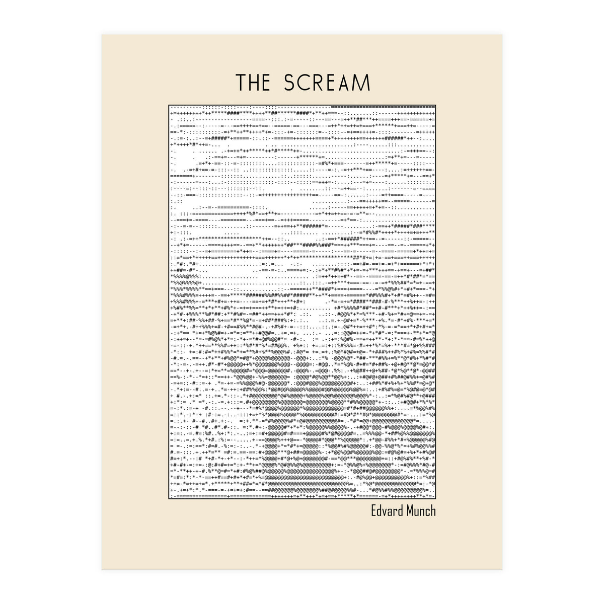 The Scream – Edvard Munch (ascii art)  (Print Only)