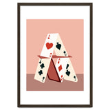 A House Made Of Cards, Relationship Concept Painting, Illustration Playing Cards, Spade Heart Eclectic Bohemian Contemporary thumbnail