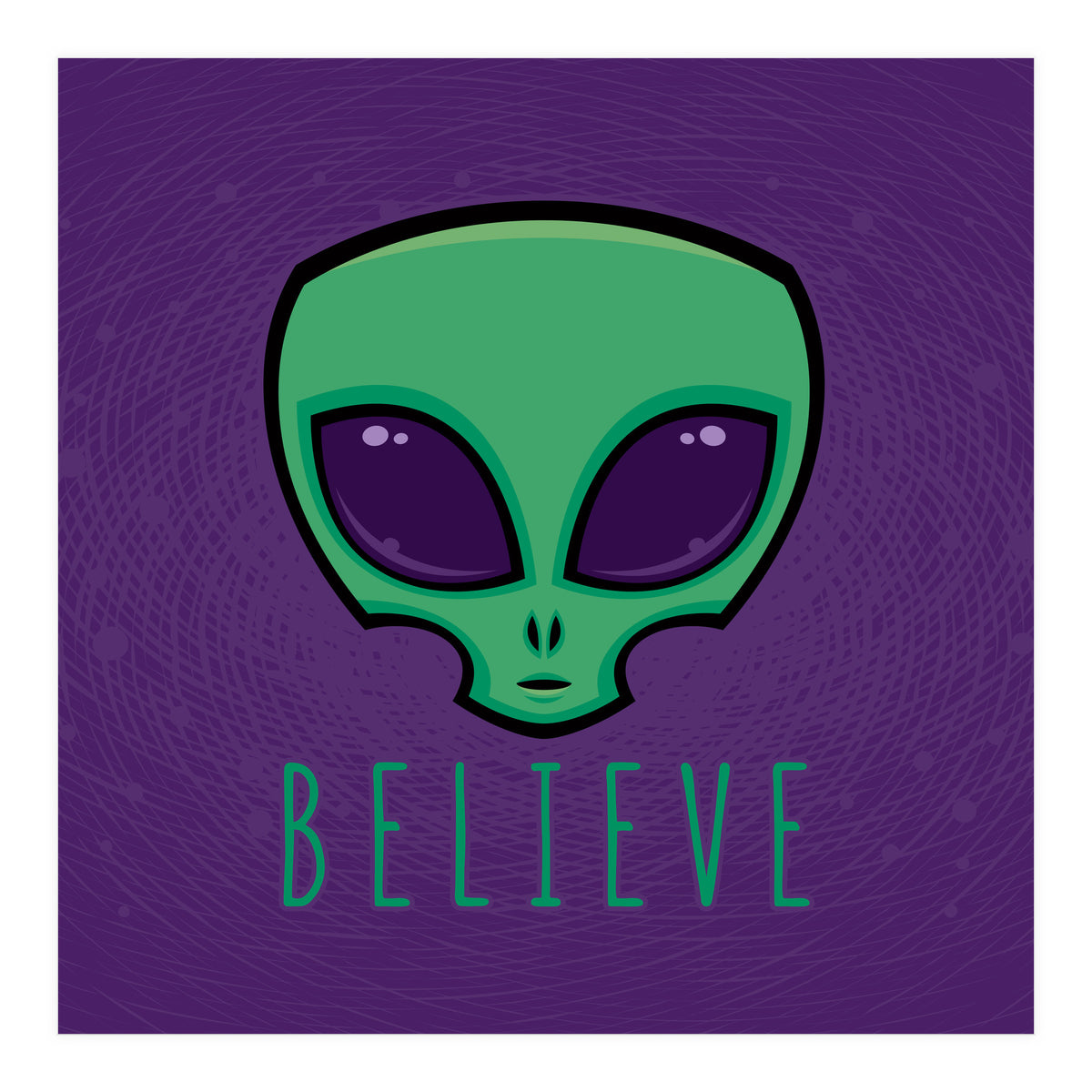 Believe Alien Head (Print Only)