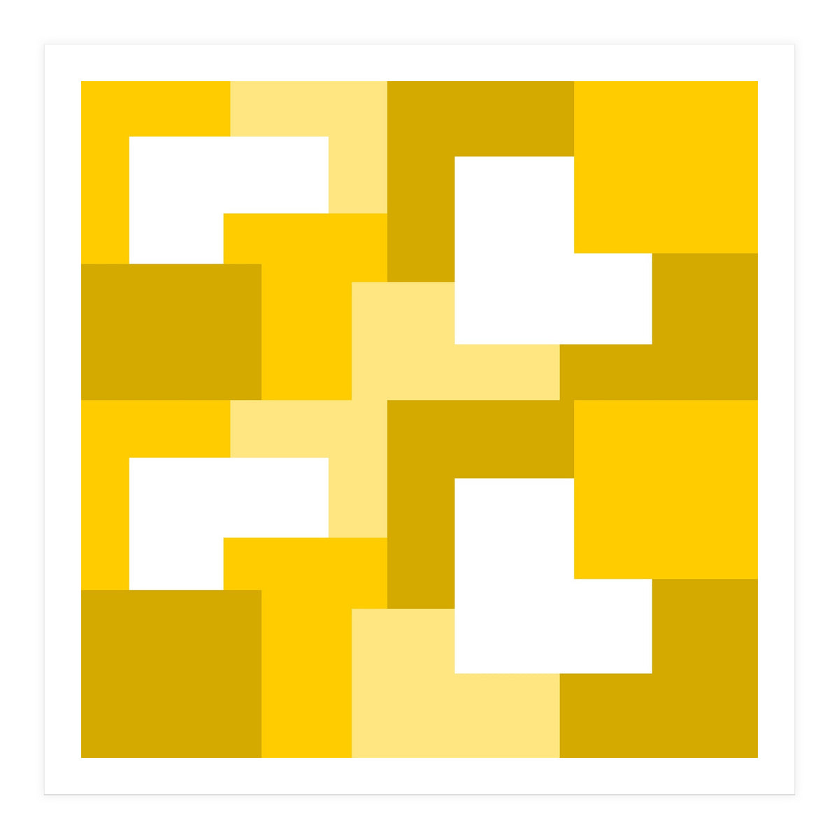 Yellow Abstract Square Tiles Pattern (Print Only)