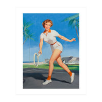 Pinup Girl On The Tennis Course (Print Only)