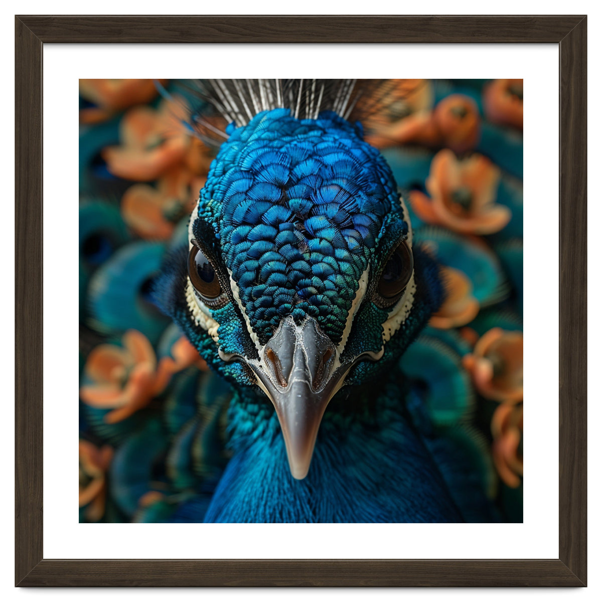 Close Up Portrait Of A Peacock Head