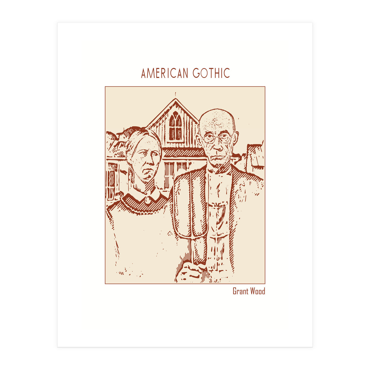 American Gothic – Grant Wood (Print Only)
