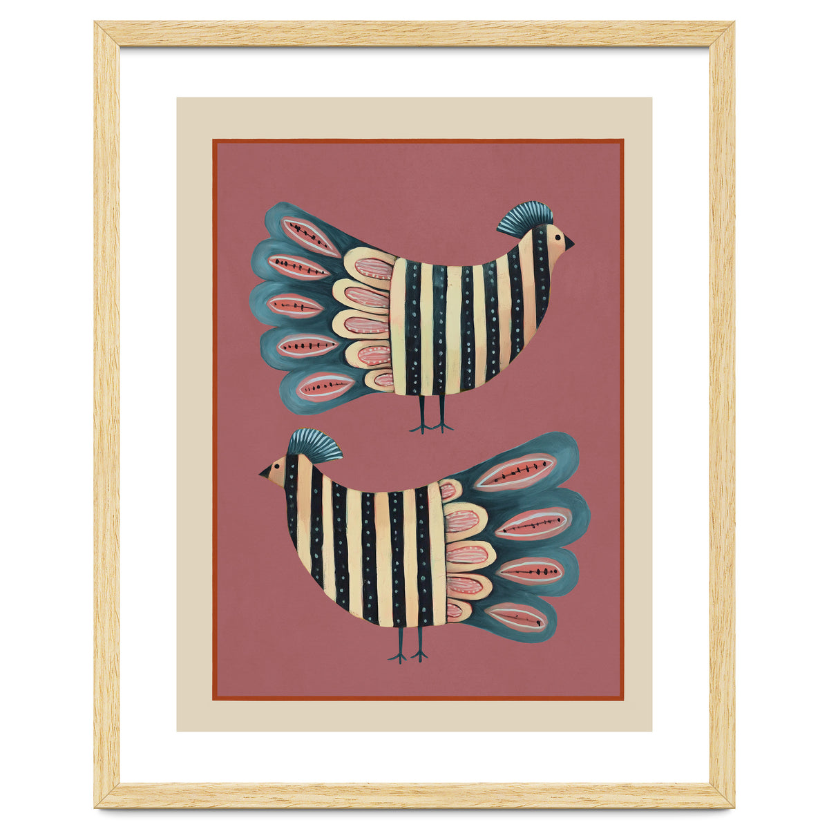 Striped Bird Pair I