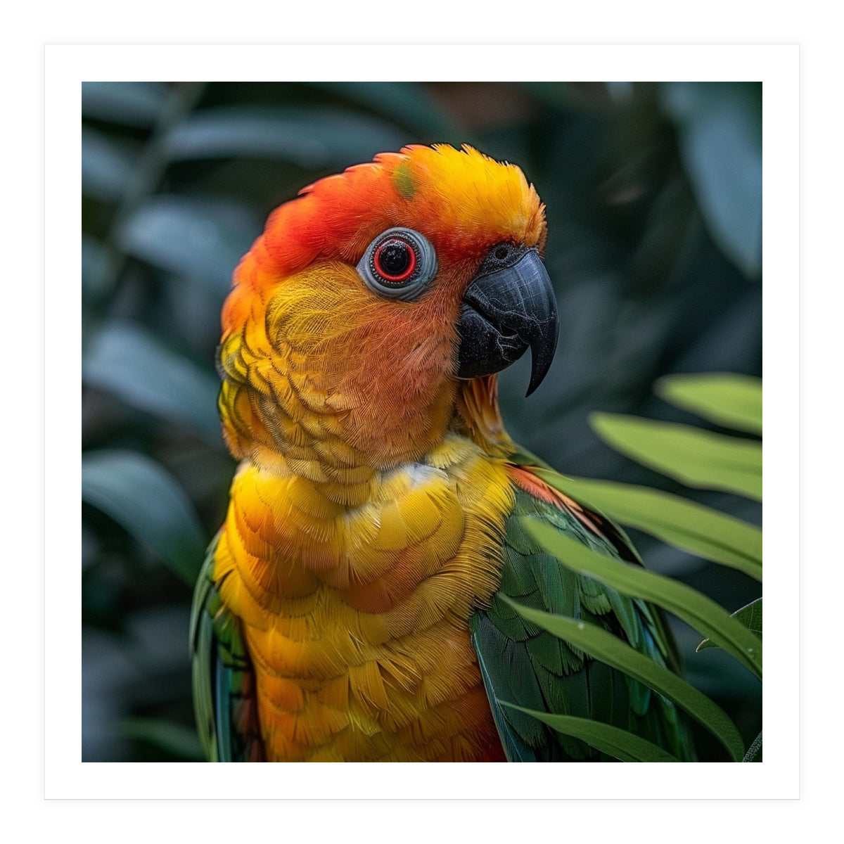 Close Up Of A Colorful Sun Conure Parrot (Print Only)