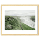 Tourists walking along the waterfall - Iceland thumbnail