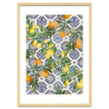Blue Mediterranean tiles, lemons and oranges fruit thumbnail