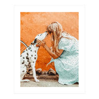 Pet Bound | Dalmatian Dog Lover Friendship Companion | Modern Bohemian Woman Puppy Animals Love (Print Only)