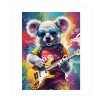 Koala Playing Guitar, Rock Graffiti (Print Only)