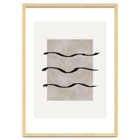 Minimalist Japandi artwork with earth brown surface and brush strokes