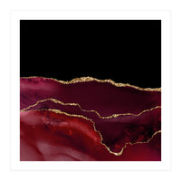 Burgundy & Gold Agate Texture 07 (Print Only)