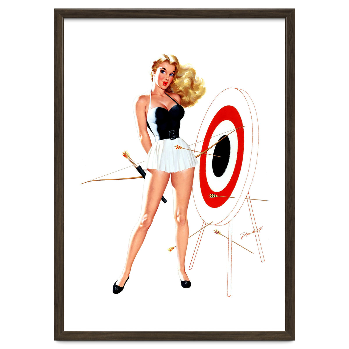 Pinup Girl Posing With Target