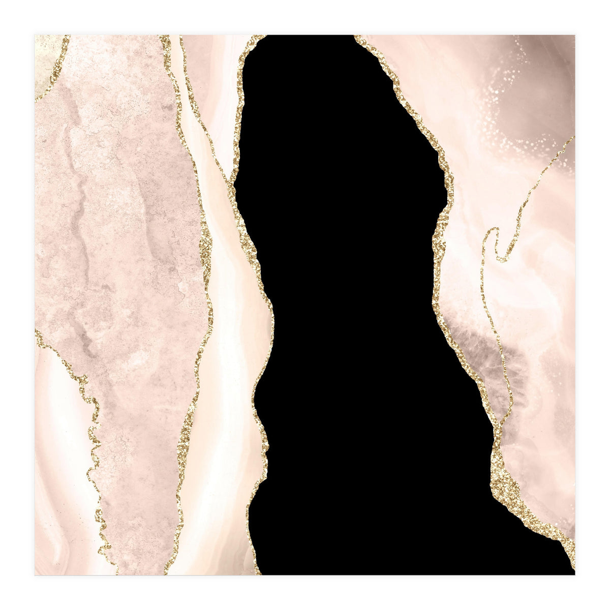 Ivory & Gold Agate Texture 02 (Print Only)