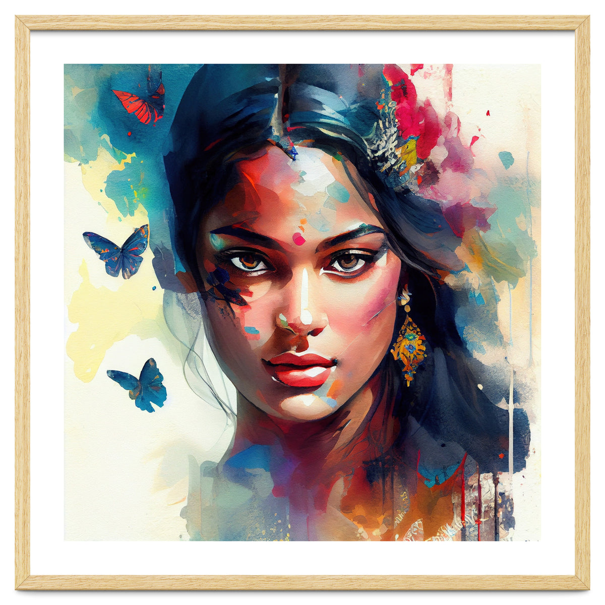 Azure Butterflies Hindu Portrait