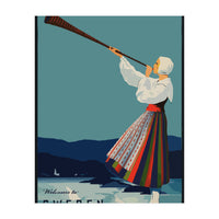 Sweden, Woman With Alp Horn (Print Only)