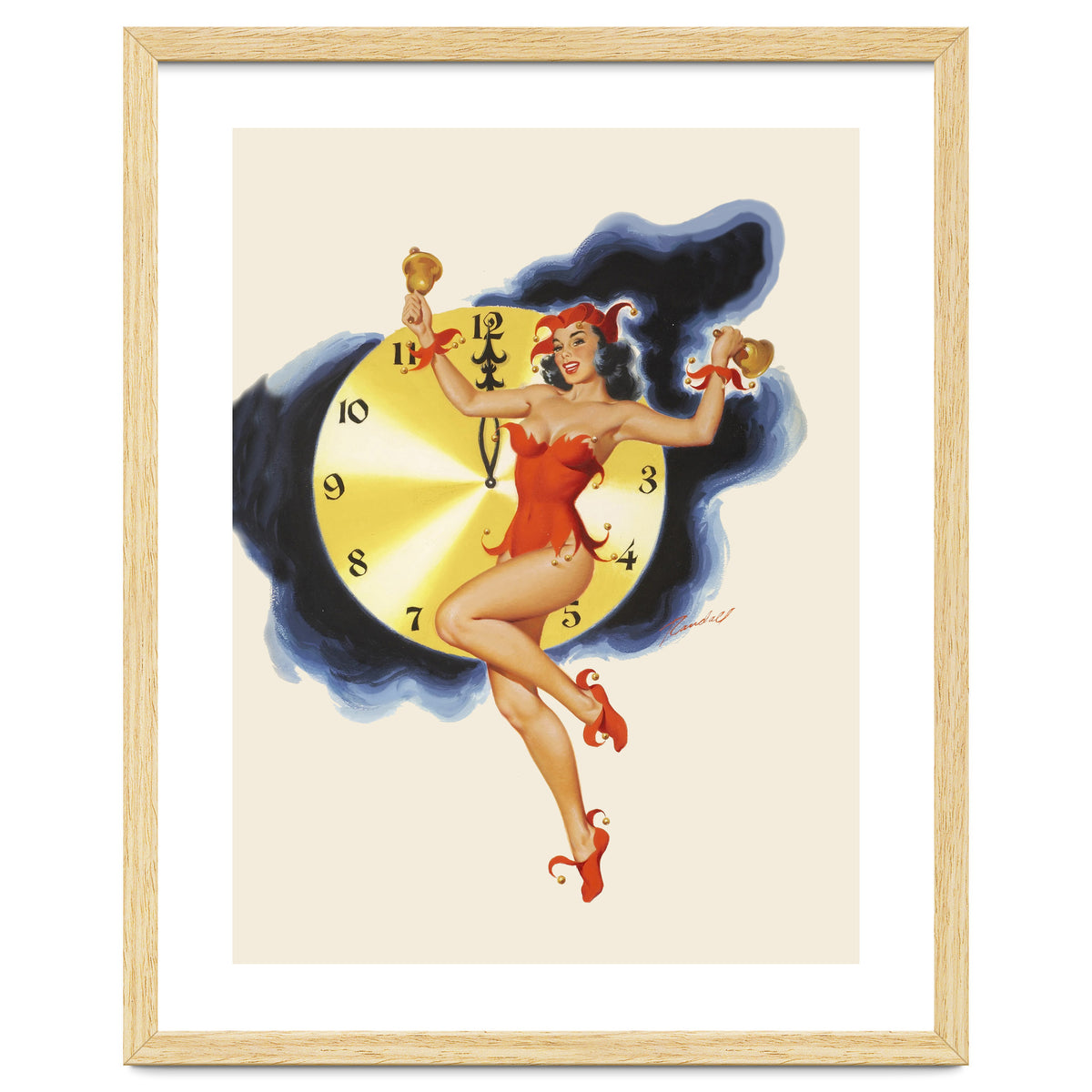 Pinup Girl Celebrating New Year
