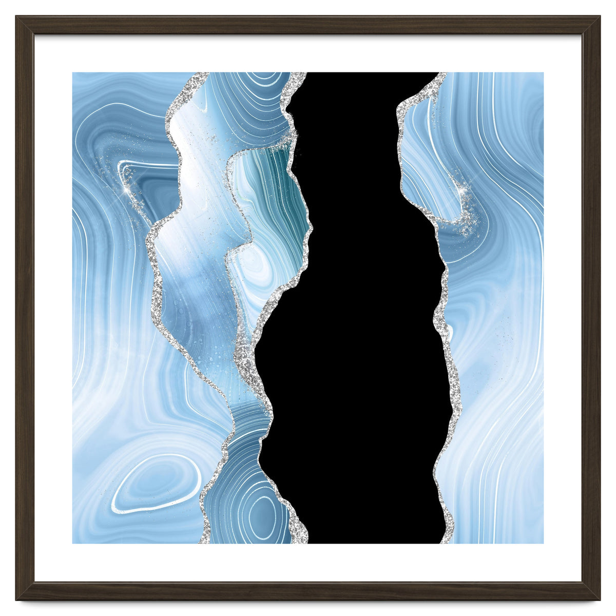 Blue & Silver Agate Glitter Texture 01