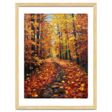 Sun-Drenched Golden Forest Path with Vibrant Autumn Foliage thumbnail