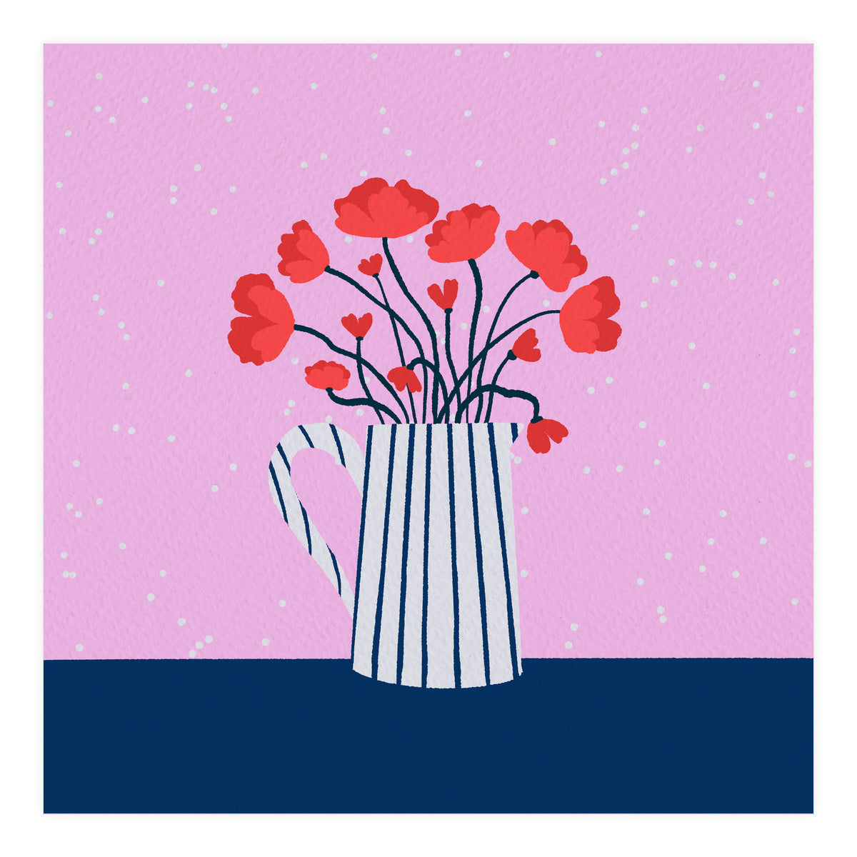Poppies – pink and blue (Print Only)